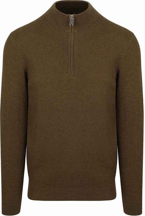 Jersey half zip Profuomo con textura verde oscuro Product