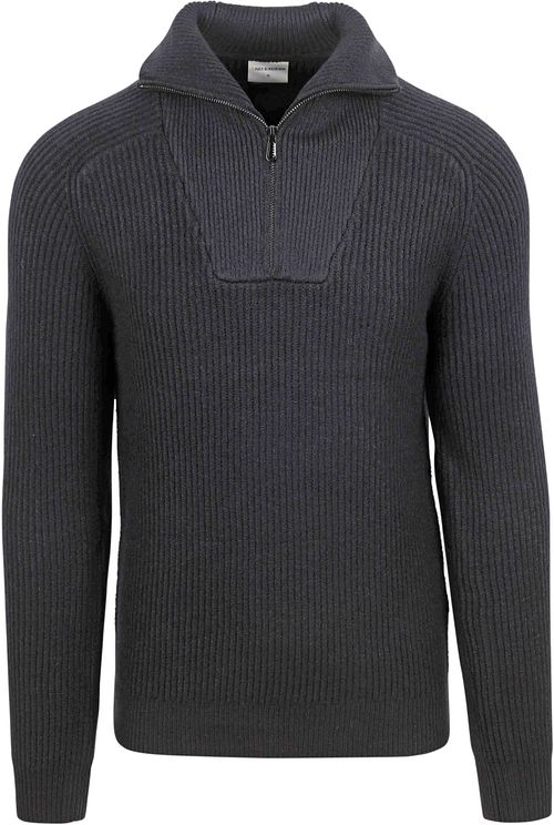 No Excess sweter z półzamkiem, dwukolorowy melanż, czarny Product
