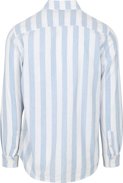 Scotch and Soda Leinenhemd Streifen Hellblau Product / Achterkant