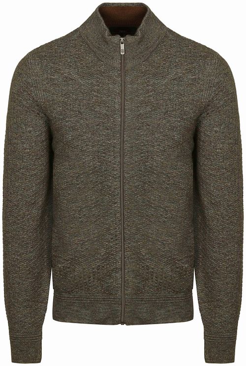 State Of Art Cardigan Structure Melange Marron