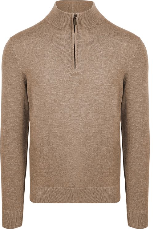 Suitable maglione Half Zip in filato slub beige Product