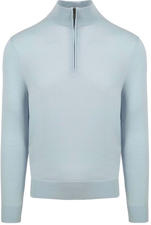 Suitable Merino Halvzip Tröja Ljusblå Product