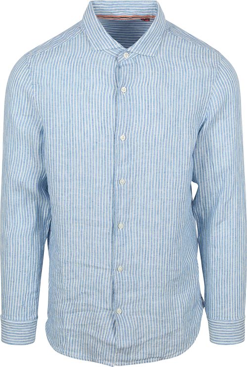 Superdry Skjorta i linne Vacation Azure Blue Stripe Product