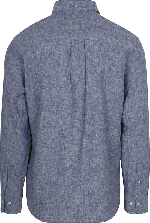 Gant Overhemd Cotton Linen Blauw