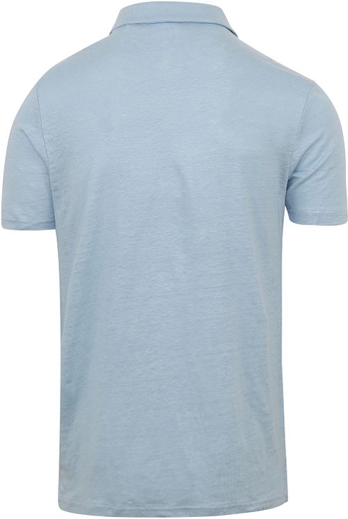 KnowledgeCotton Apparel Polo Shirt Linen Light Blue Product / Achterkant