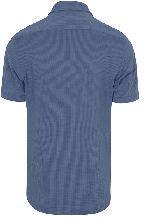 Koszula R2 Seersucker z krótkim rękawem w kolorze granatowym Product / Achterkant