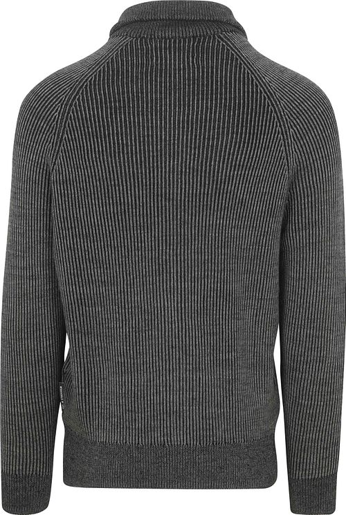 Marc O'Polo Cardigan Rib Mix Laine Gris Product / Achterkant