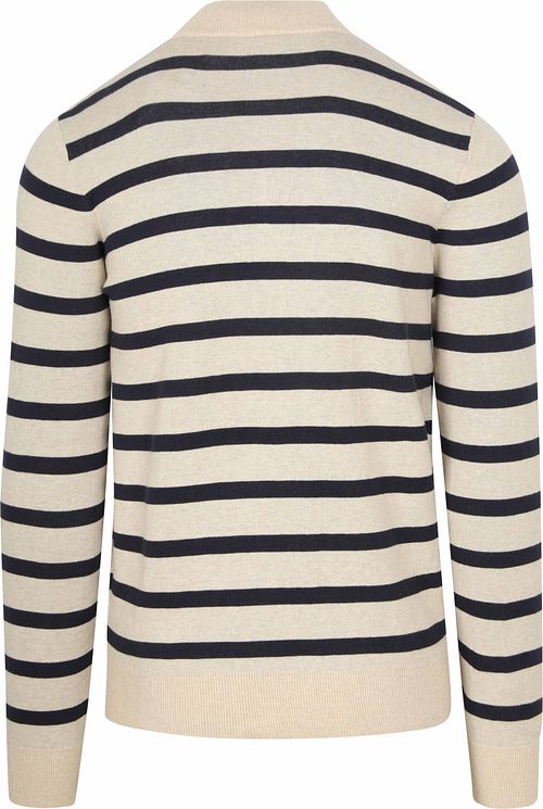 NZA Halv Zipp Tröja Wanake Stripe Ecru Product / Achterkant