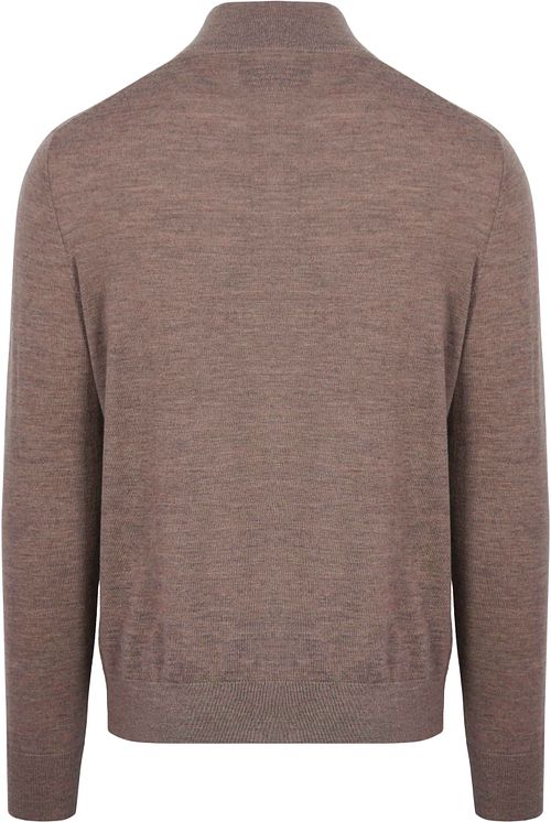 King Essentials The Michael Half Zip Pull Merino Bruin Product / Achterkant