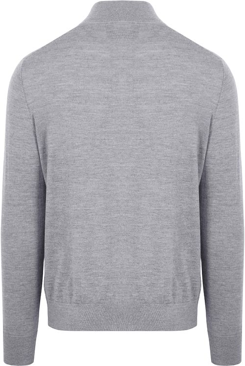 KING Essentials The Michael Maglia in merino con mezza zip grigio Product / Achterkant