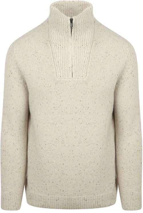McGregor Half Zip Pullover Lammwolle Blend Ecru