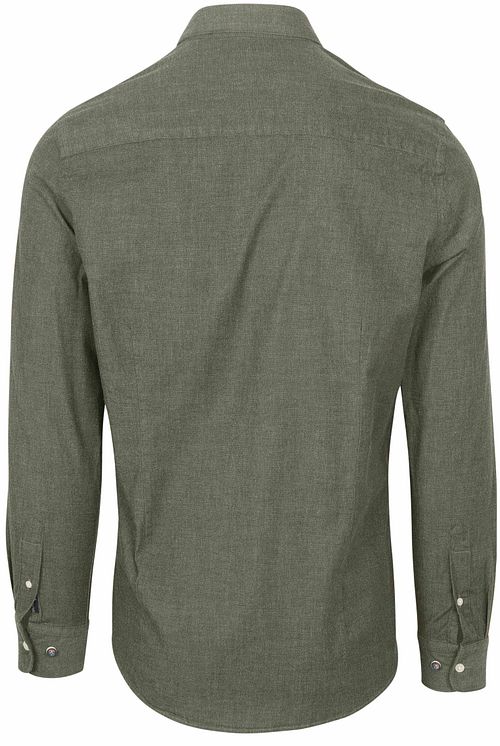 NZA Shirt James Twill Melange Olive Green Product / Achterkant