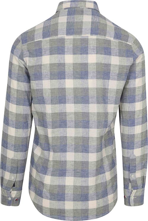 NZA Shirt Picton Linen Blend Checks Blue Product / Achterkant