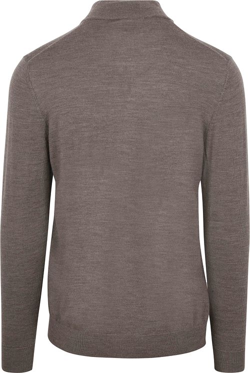 Profuomo Vest Merinowol Taupe Product / Achterkant