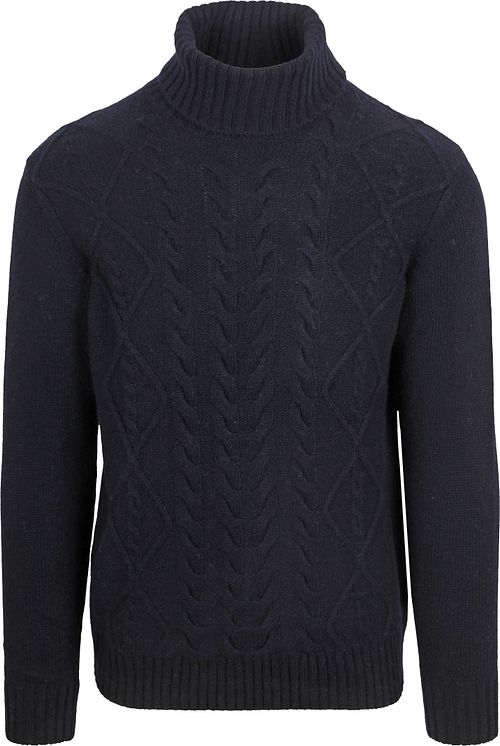 Suitable jersey de cuello alto con trenzado en azul marino Product
