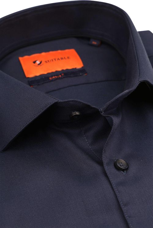 Suitable Koszula z długim rękawem (Extra Long) z tkaniny twill, granatowa Product / Detail