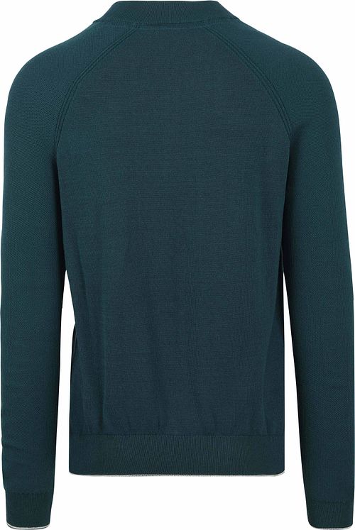 Blue Industry sweter z półzamkiem w kolorze ciemnozielonym Product / Achterkant
