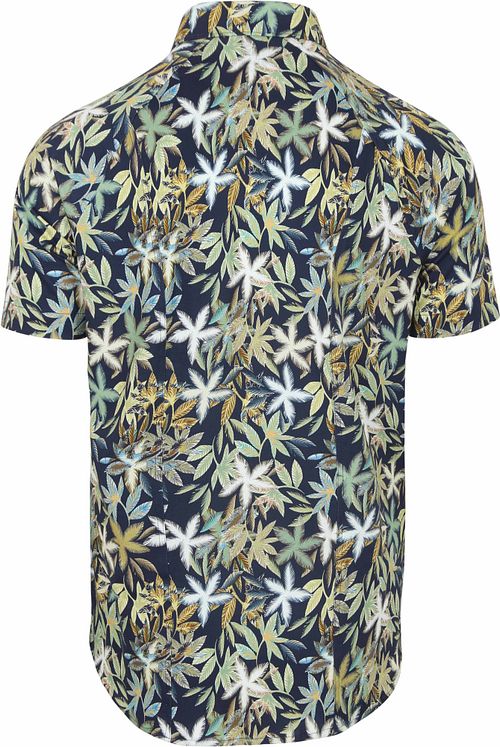 Desoto Short Sleeve Jersey Chemise Botanic Print Marine Product / Achterkant