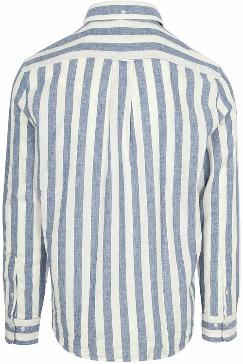 Gant Cotton Linen Shirt Stripe Blue Product / Achterkant