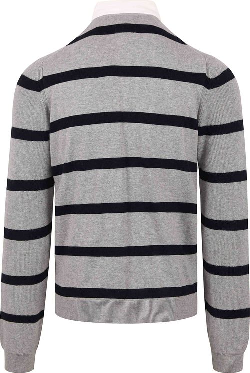 NZA Polo Cheviot Strepen Grijs Product / Achterkant