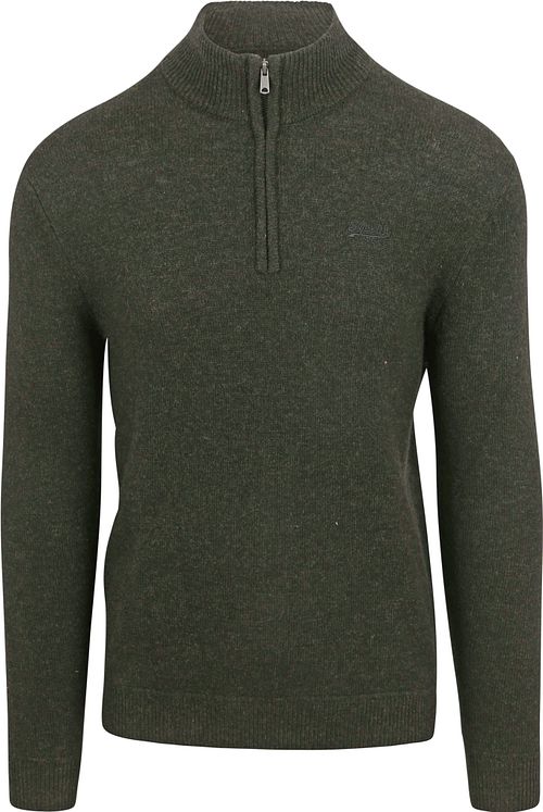 Superdry Essential Half Zip Ullmix Pullover Mørkegrønn Product