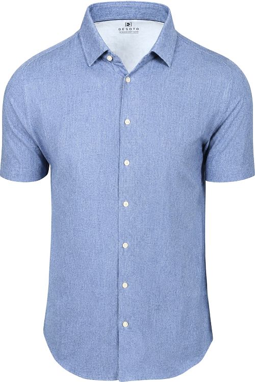 Camicia Desoto slim fit a maniche corte in jersey azzurro Product
