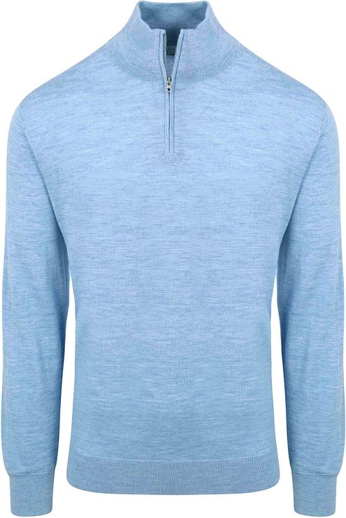 King Essentials The Michael Half Zip Pull Merino Ljusblå Product