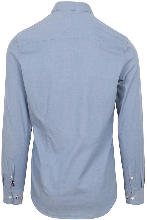 NZA Skjorte James Twill Melange Blå Product / Achterkant