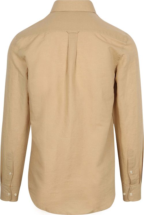 Steppin' Out Skjorte Hør Bomuld Beige Product / Achterkant