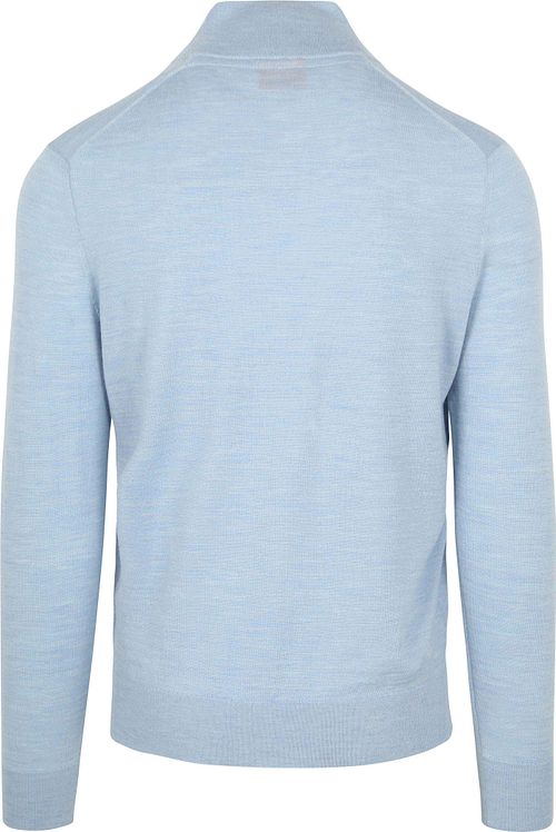 Suitable Merino Half Zip Trui Lichtblauw Product / Achterkant