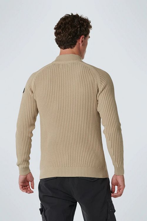Jersey de punto de cuello alto No Excess beige Model / Achterkant