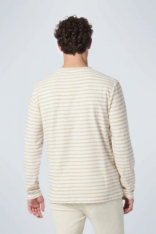 No Excess longsleeve T-Shirt w paski beżowy Model / Achterkant