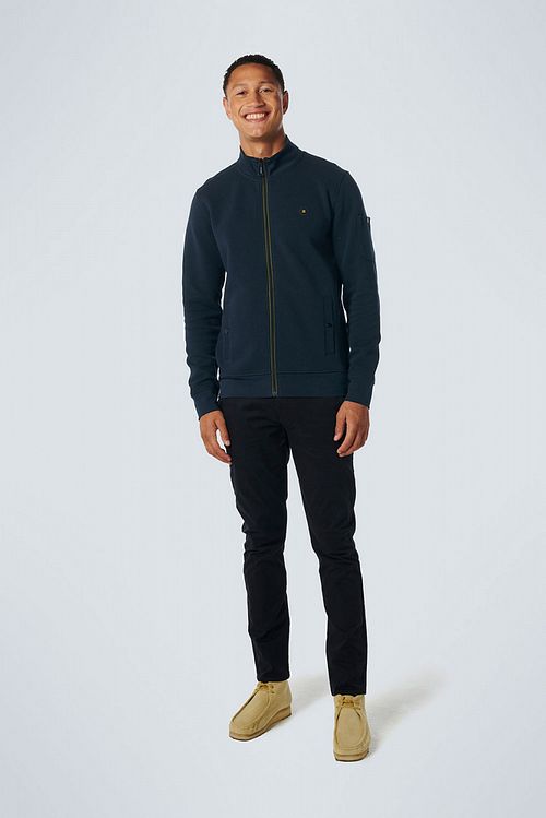 No Excess Cardigan Jacquard Navy Model / Voorkant