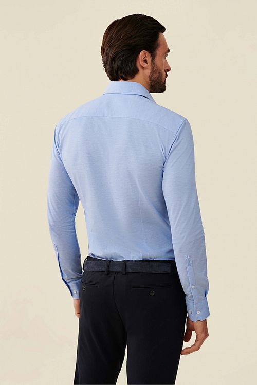 Cavallaro Chemise Piqué Bleu Clair Model / Achterkant