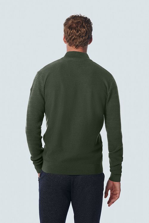 Gilet jacquard No Excess verde scuro Model / Achterkant