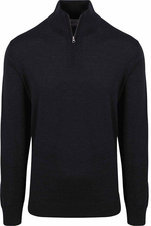 KING Essentials The Michael maglia in merino con mezza zip nera Product