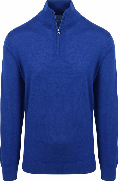 KING Essentials The Michael Pullover Half Zip in merino blu royal Product
