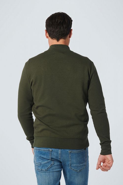 No Excess Cardigan Jacquard Mørkegrøn Model / Achterkant