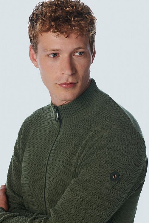 No Excess Vest Jacquard Mørkegrøn Model / Detail