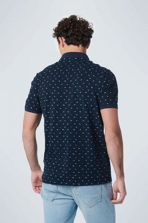 No Excess Polo Print Dark Blue Model / Achterkant