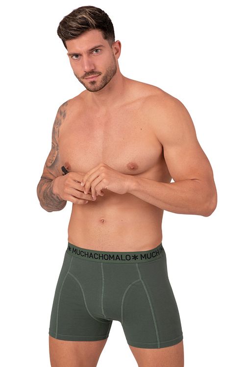 Muchachomalo Boxershorts 3-Pack Solid Grøn 582 Model / Voorkant