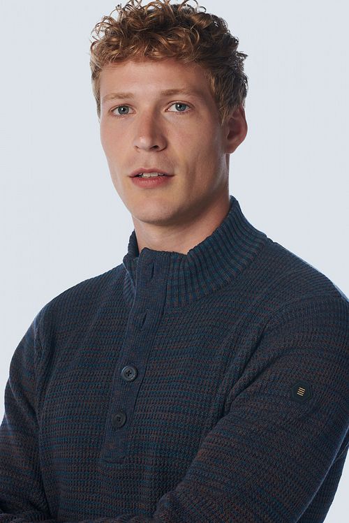 Sweter No Excess z półgolfem w kolorze navy melange Model / Voorkant