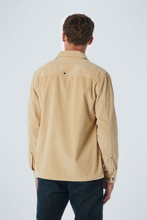 No Excess Overshirt z sztruksu w kolorze beżowym Model / Achterkant