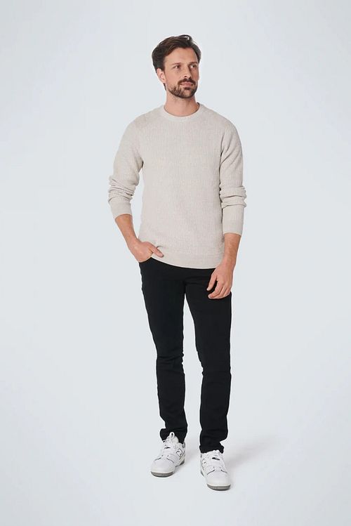 No Excess dzianinowy sweter beżowy Model / Voorkant