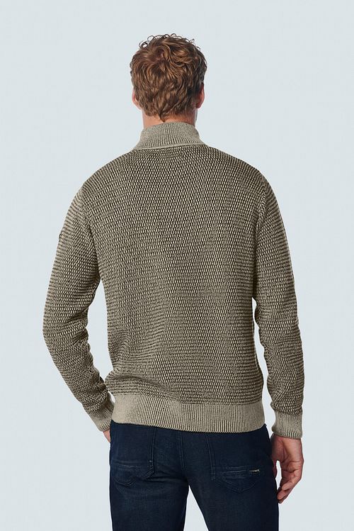 No Excess bluza z krótkim zamkiem Greige Model / Achterkant