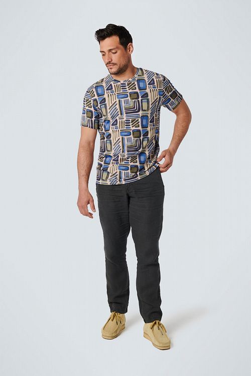 No Excess T-Shirt Tryck Blå Model / Voorkant