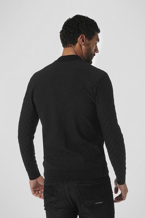 No Excess Pull Jacquard Knitted Noir Model / Achterkant
