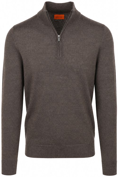 Suitable Merino Half Zip Sweater Brown