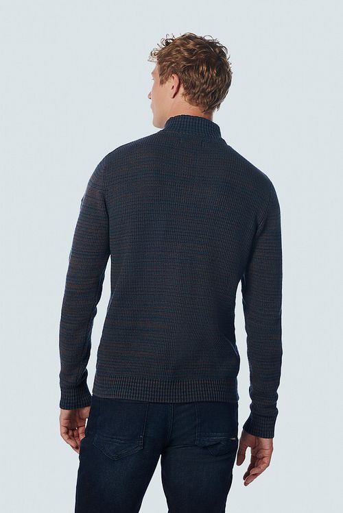 Sweter No Excess z półgolfem w kolorze navy melange Model / Achterkant
