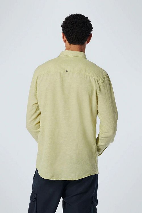 Camisa de lino No Excess verde Model / Achterkant